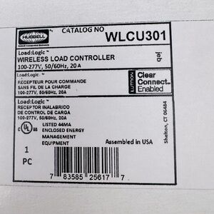 Hubbell Wireless Load Controller Catalog No WLCU301 Open Box Sealed Inside